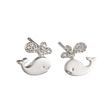 Tiger Tree Earrings Sliver Whale Studs Stranger Than Paradise